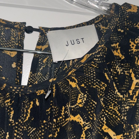 JUST Female Women’s XS Mie Maxi Dress - Black/Gold Snakeskin Print - Picture 3 of 5